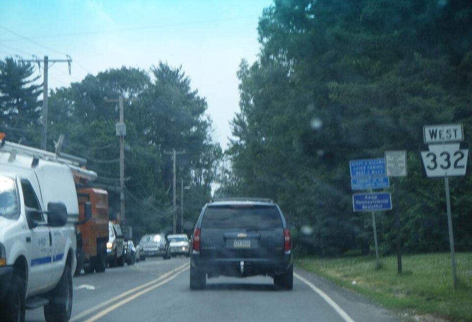 Route 332 westbound past Bristol Road