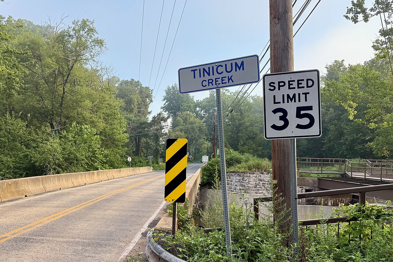 The River Road bridge over Tinicum Creek in Tinicum Township
