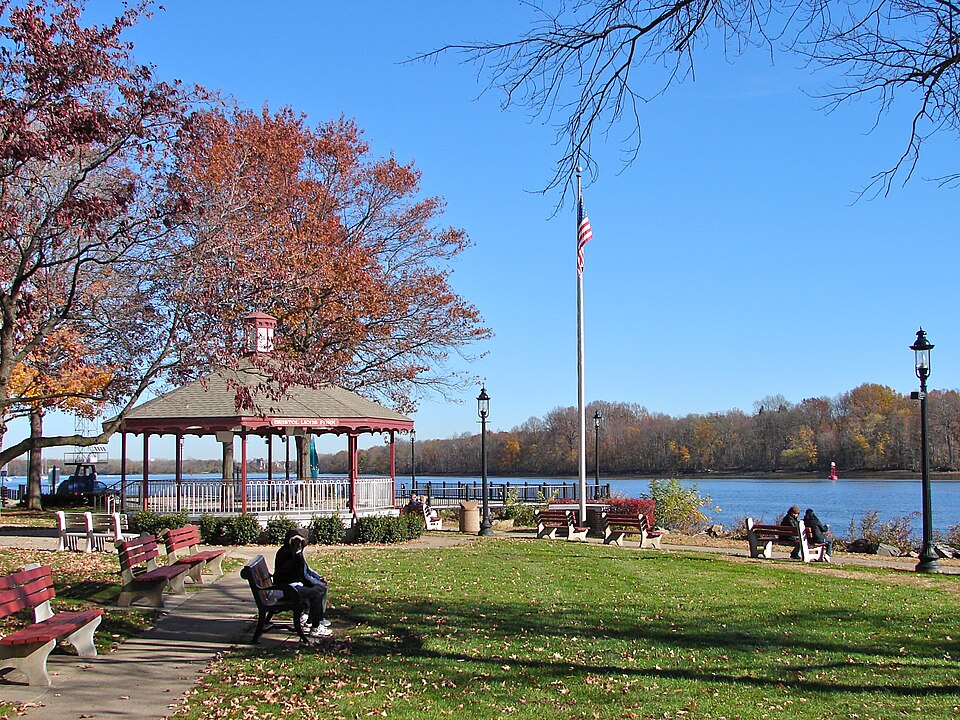 The Delaware River waterfront in Bristol